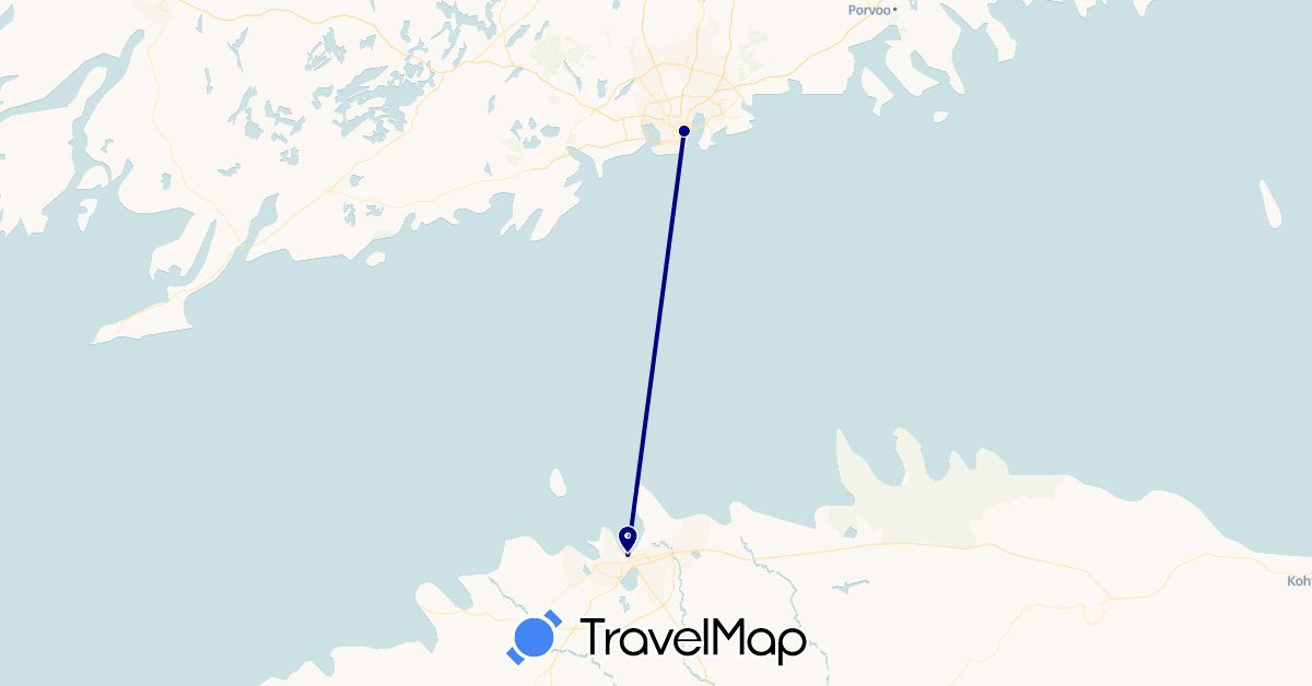 TravelMap itinerary: driving in Estonia, Finland (Europe)